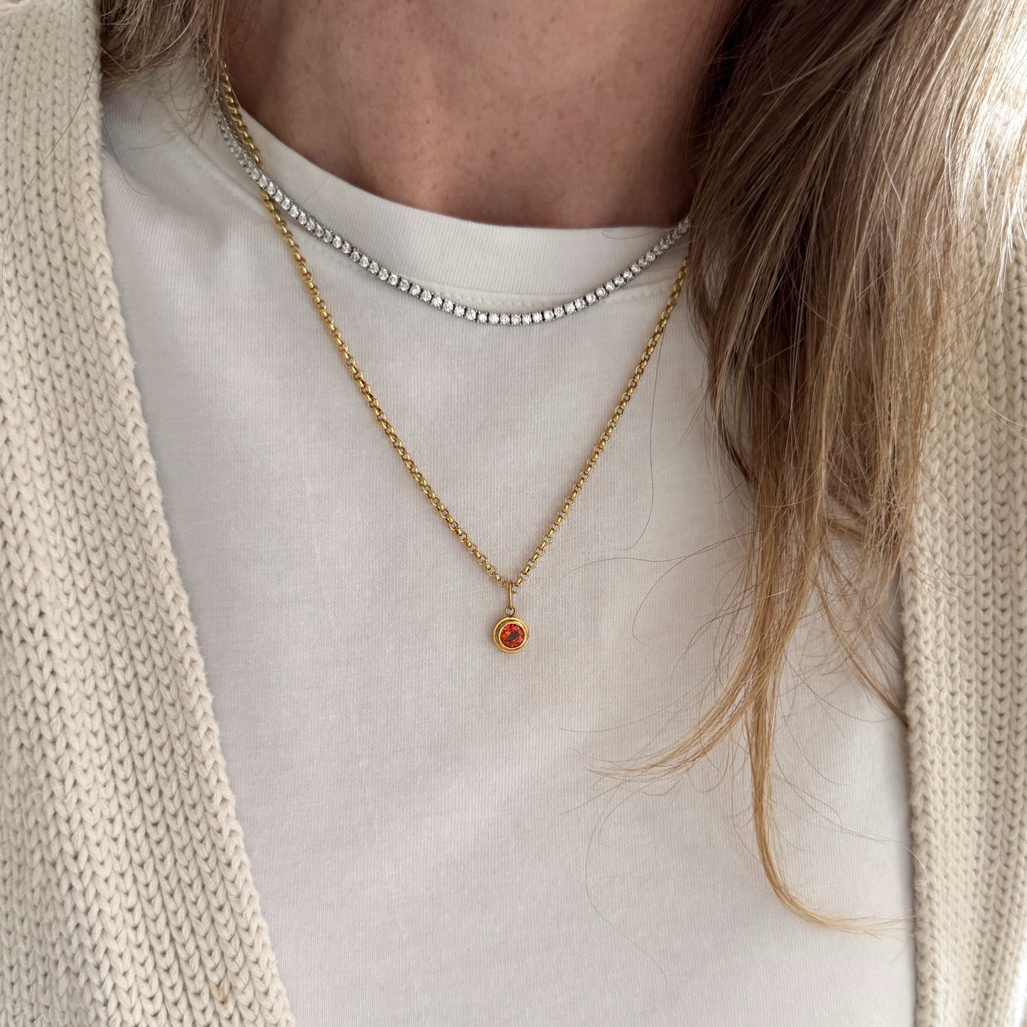Orange Sapphire Charm