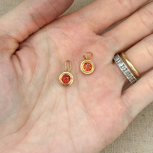 Orange Sapphire Charm