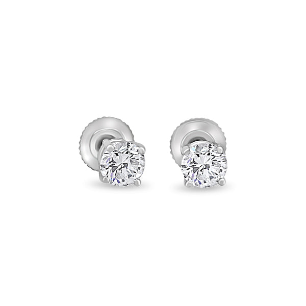 Round Natural Diamond Studs