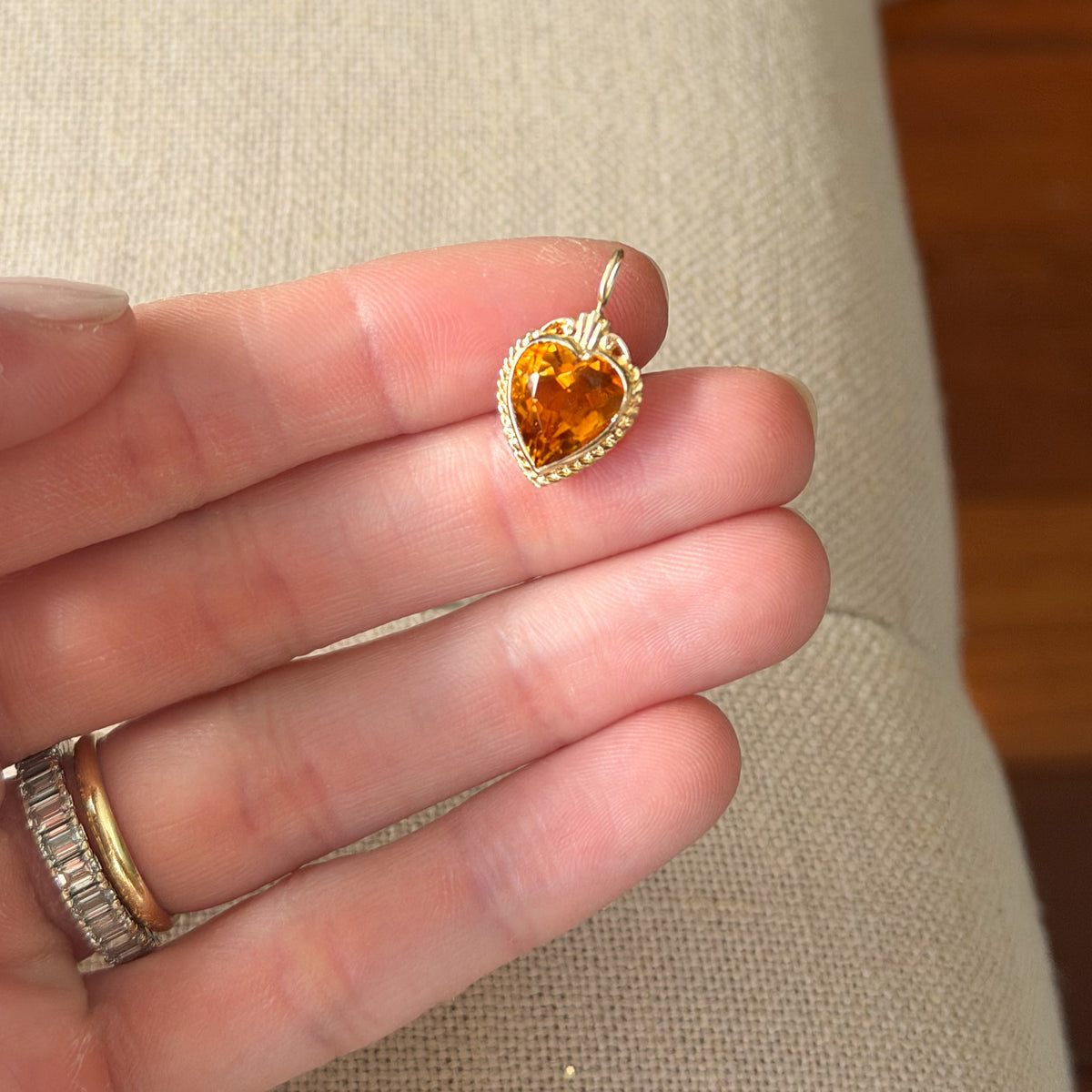 Citrine Heart Pendant