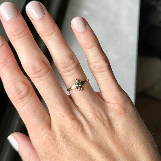 Emerald and Diamond Antique Ring