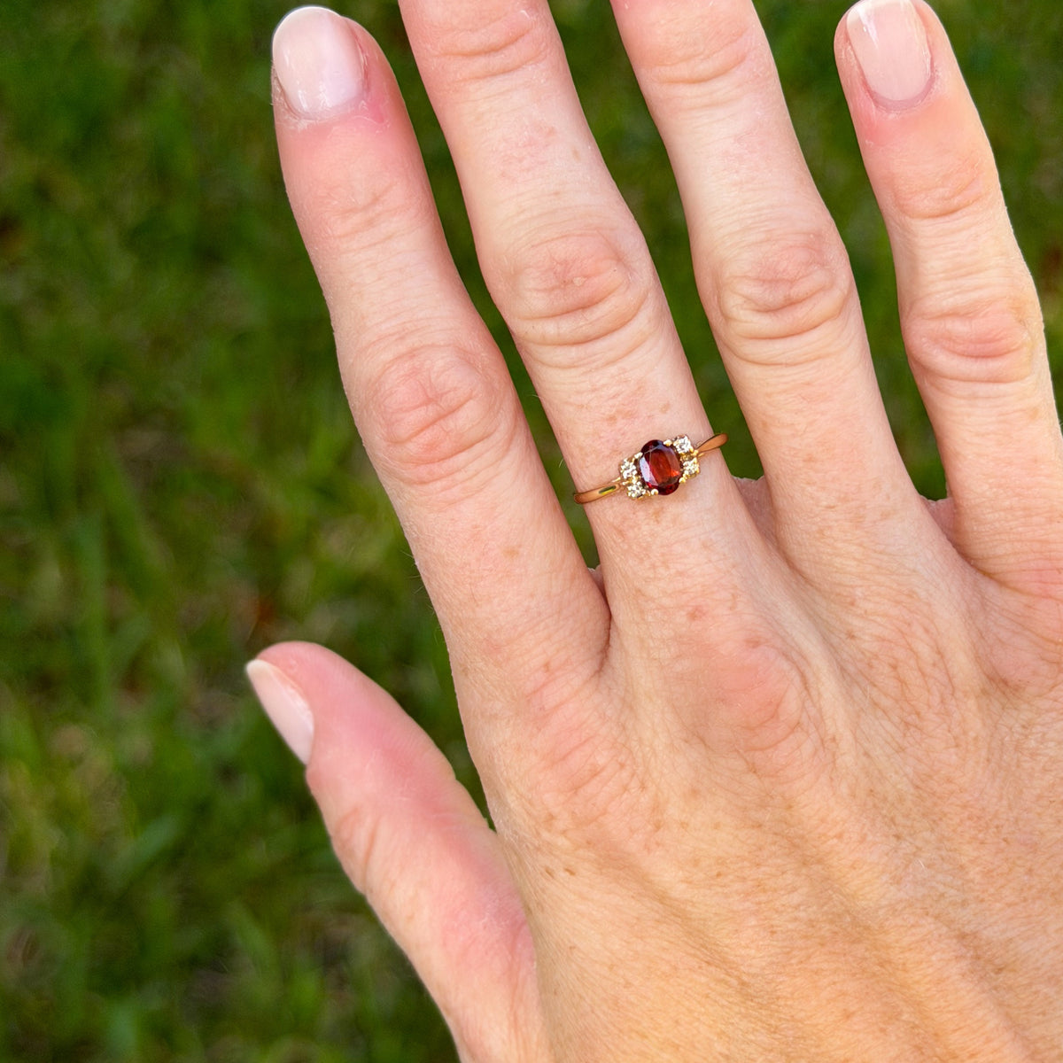 Garnet and Diamond Ring