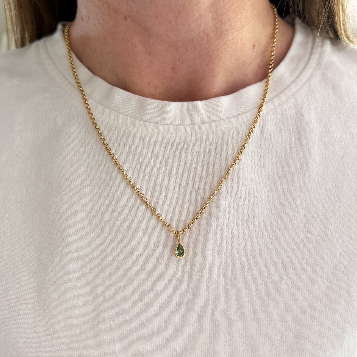 Lab Green Diamond Charm