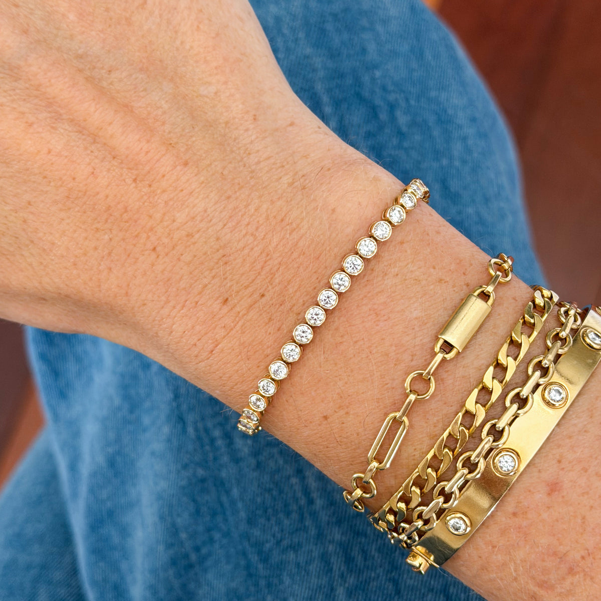 Lab Diamond Bezel Bracelet