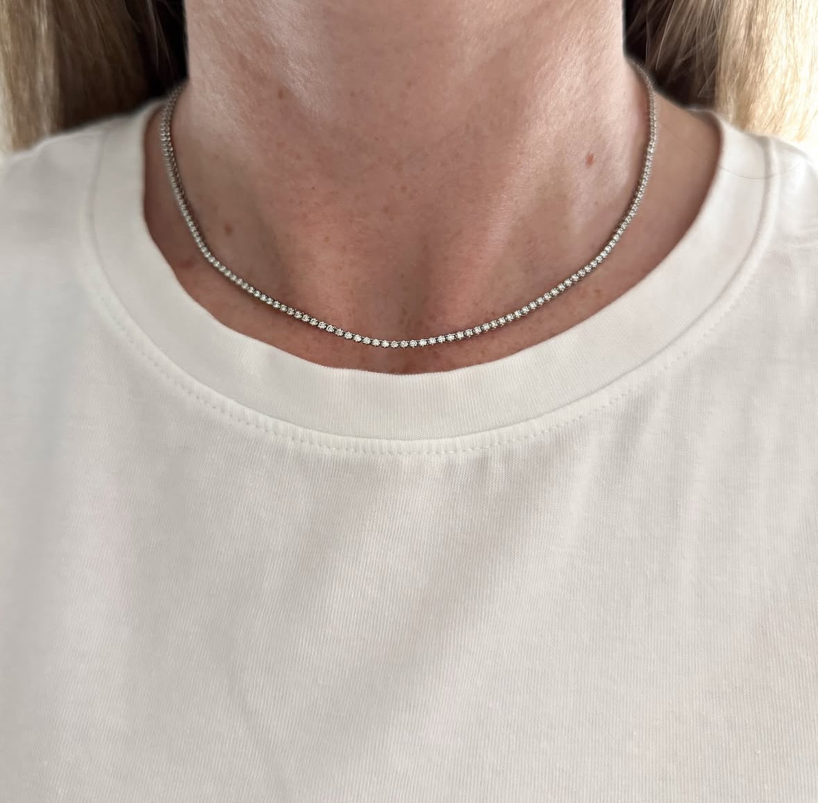 Mini Lab Diamond Tennis Necklace
