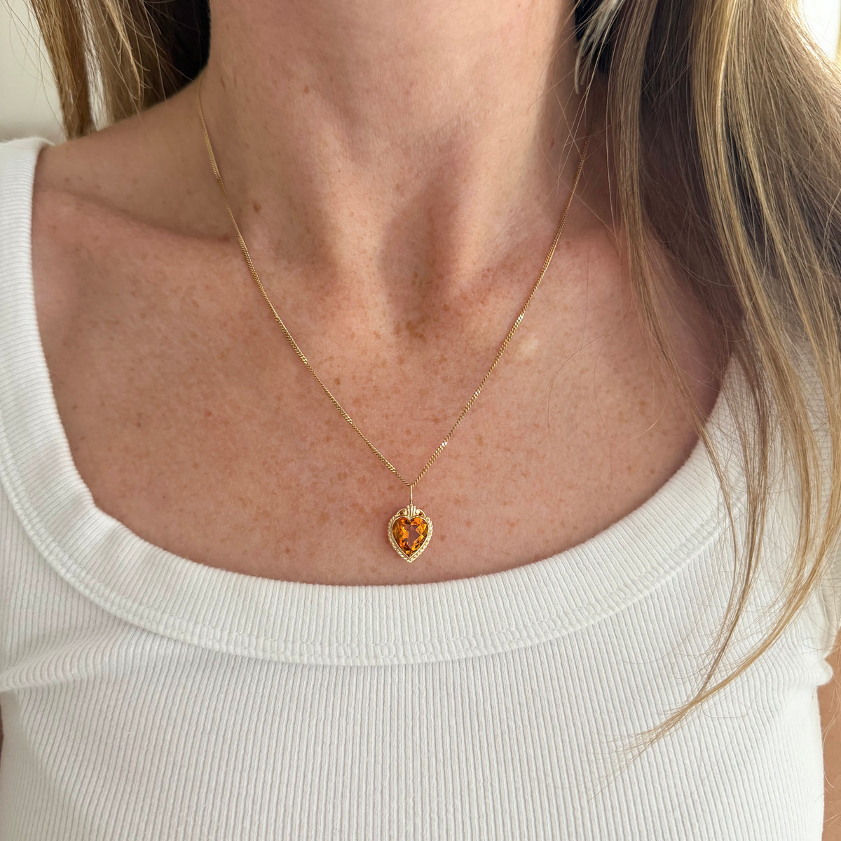 Citrine Heart Pendant