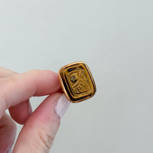 Tiger's Eye Vintage Statement Ring