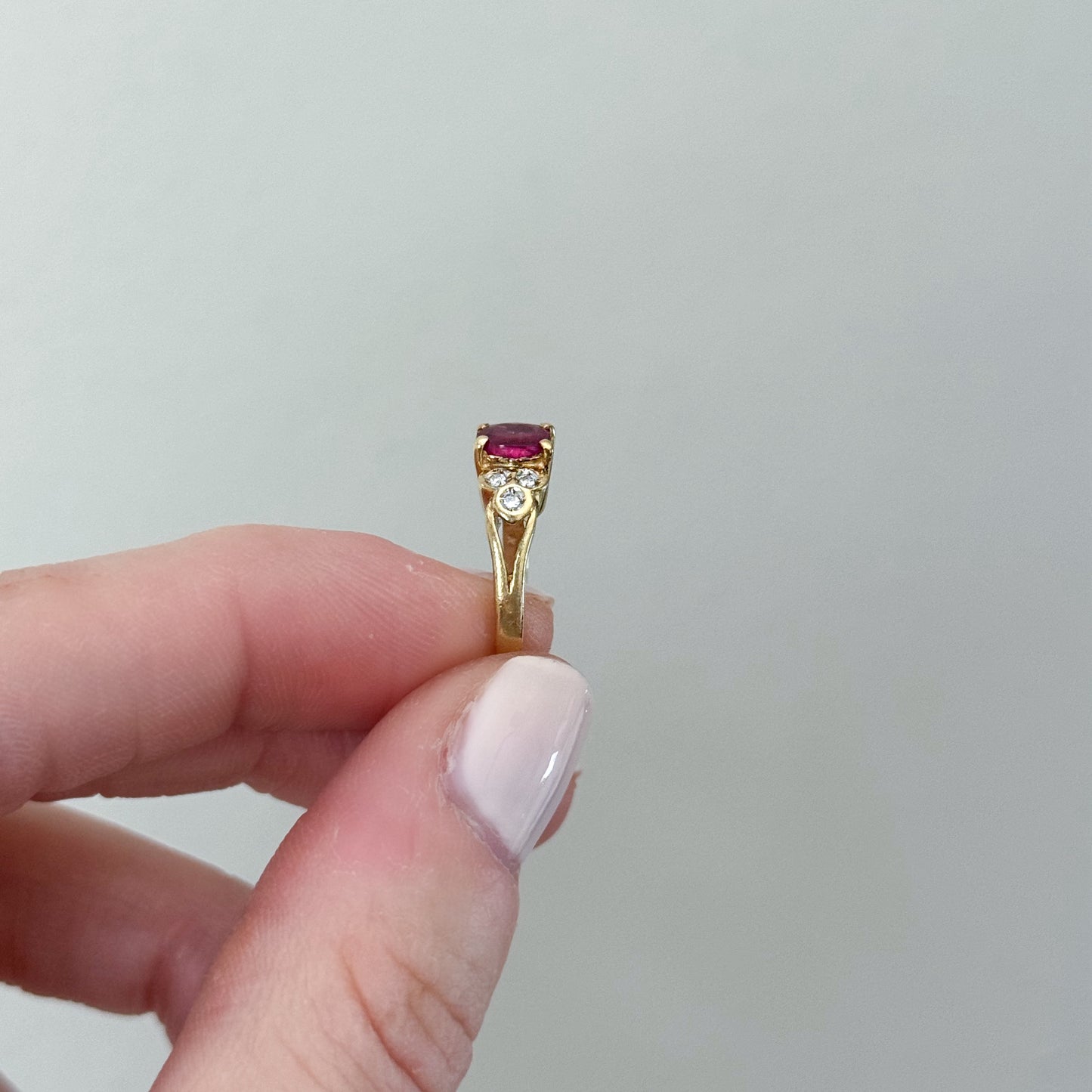 Ruby and Diamond Pinky Ring