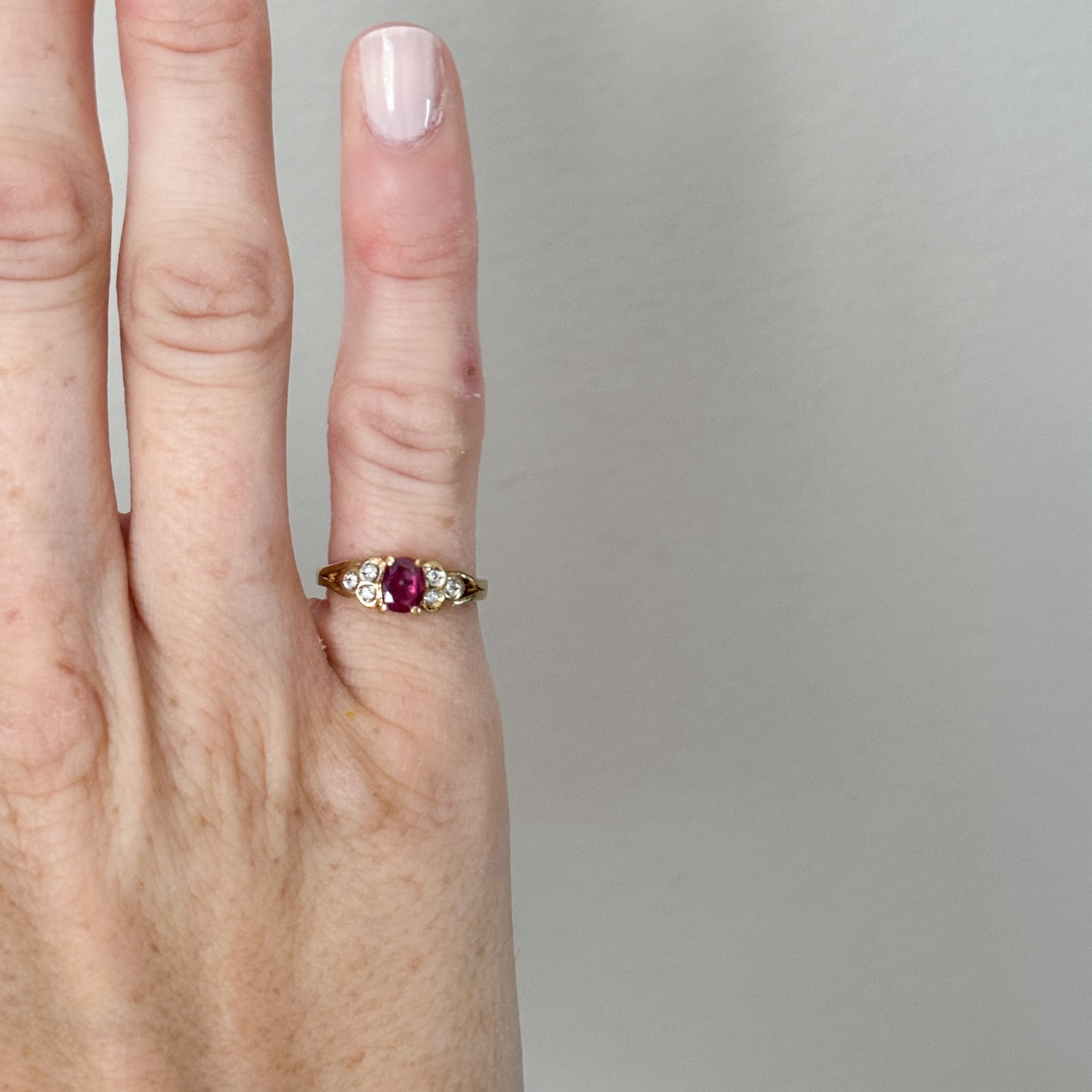 Ruby and Diamond Pinky Ring