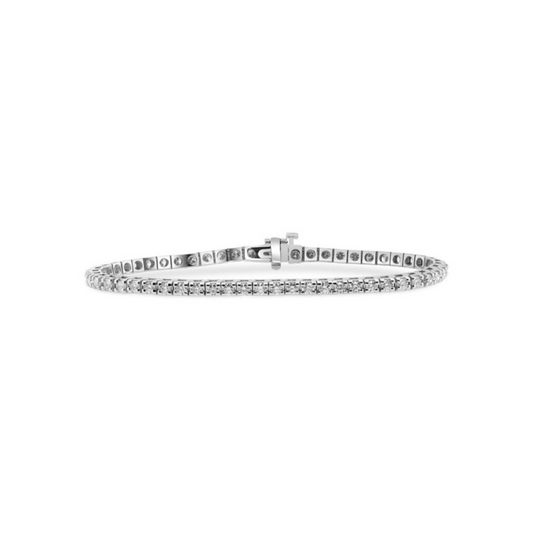 Natural Diamond Square Tennis Bracelet